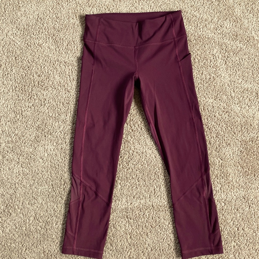 Size 4 burgundy/red lululemon leggings